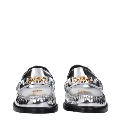 Versace – Slipper aus grauem Leder