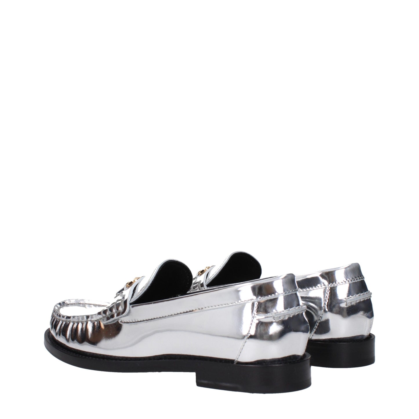 Versace – Slipper aus grauem Leder