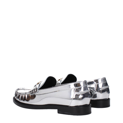 Versace – Slipper aus grauem Leder