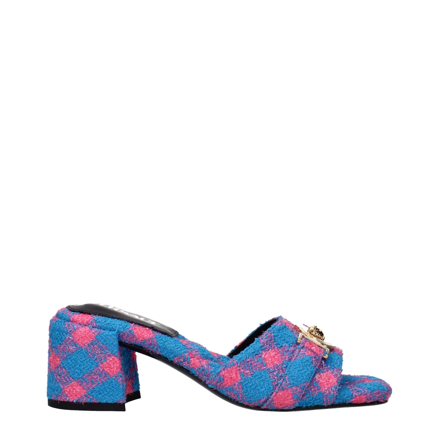 Plateformes en tissu bleu Versace