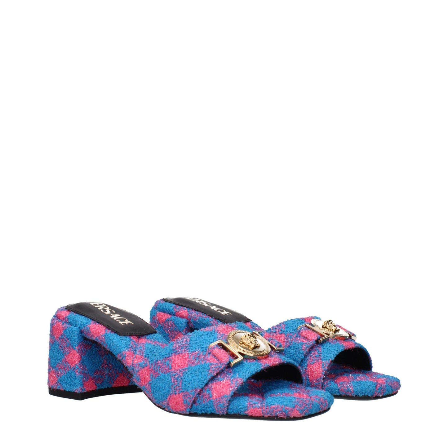 Plateformes en tissu bleu Versace