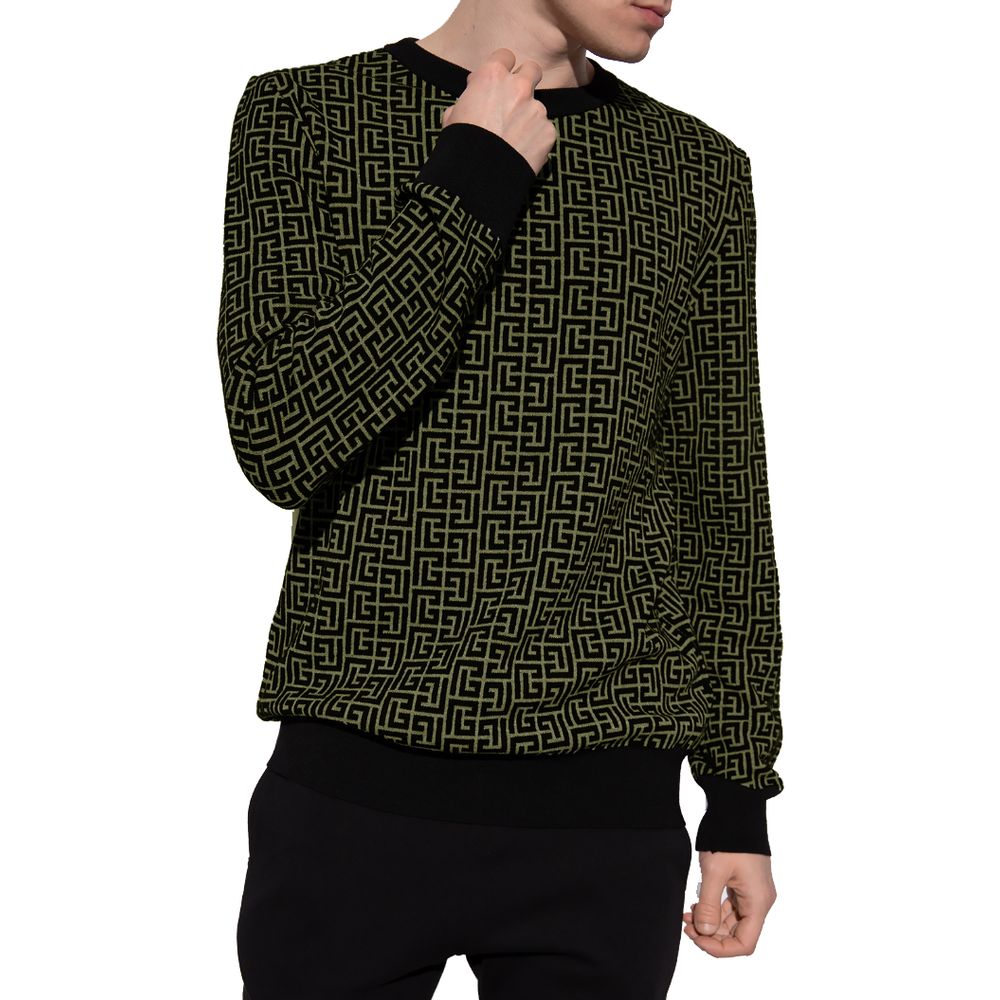 Pull en laine verte Balmain