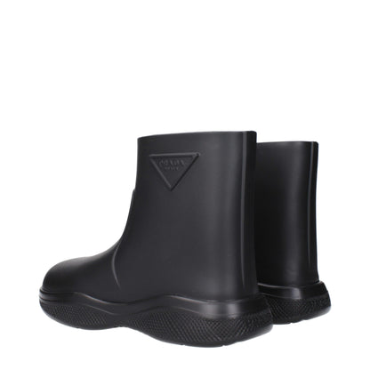 Prada Schwarze Baumwollstiefeletten