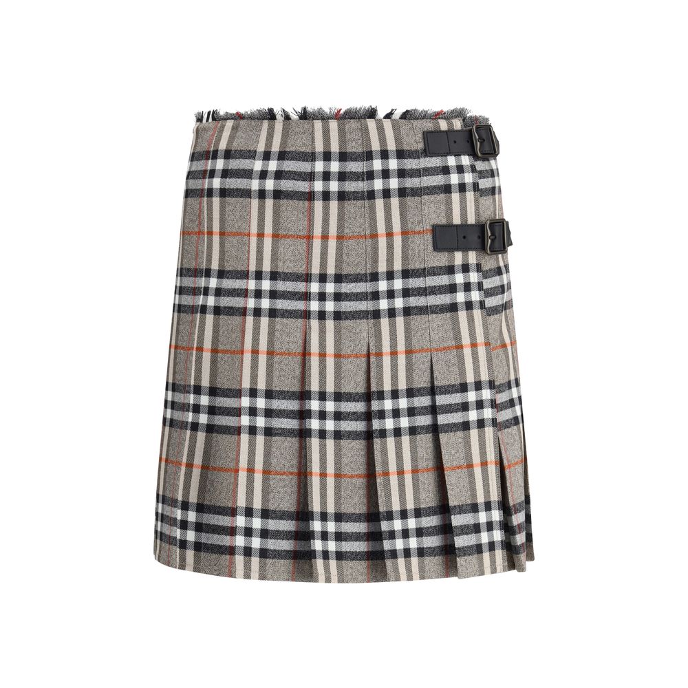 Jupe mini en laine Check Archive