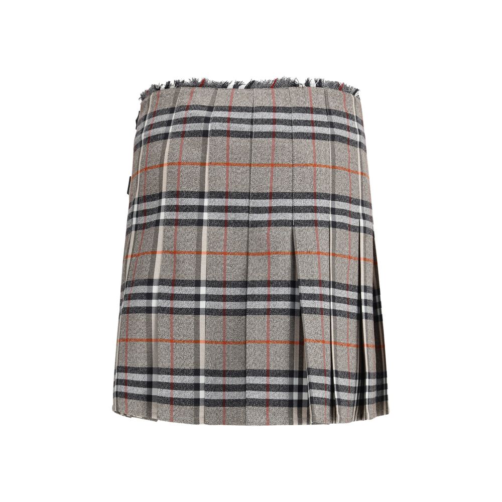Jupe mini en laine Check Archive