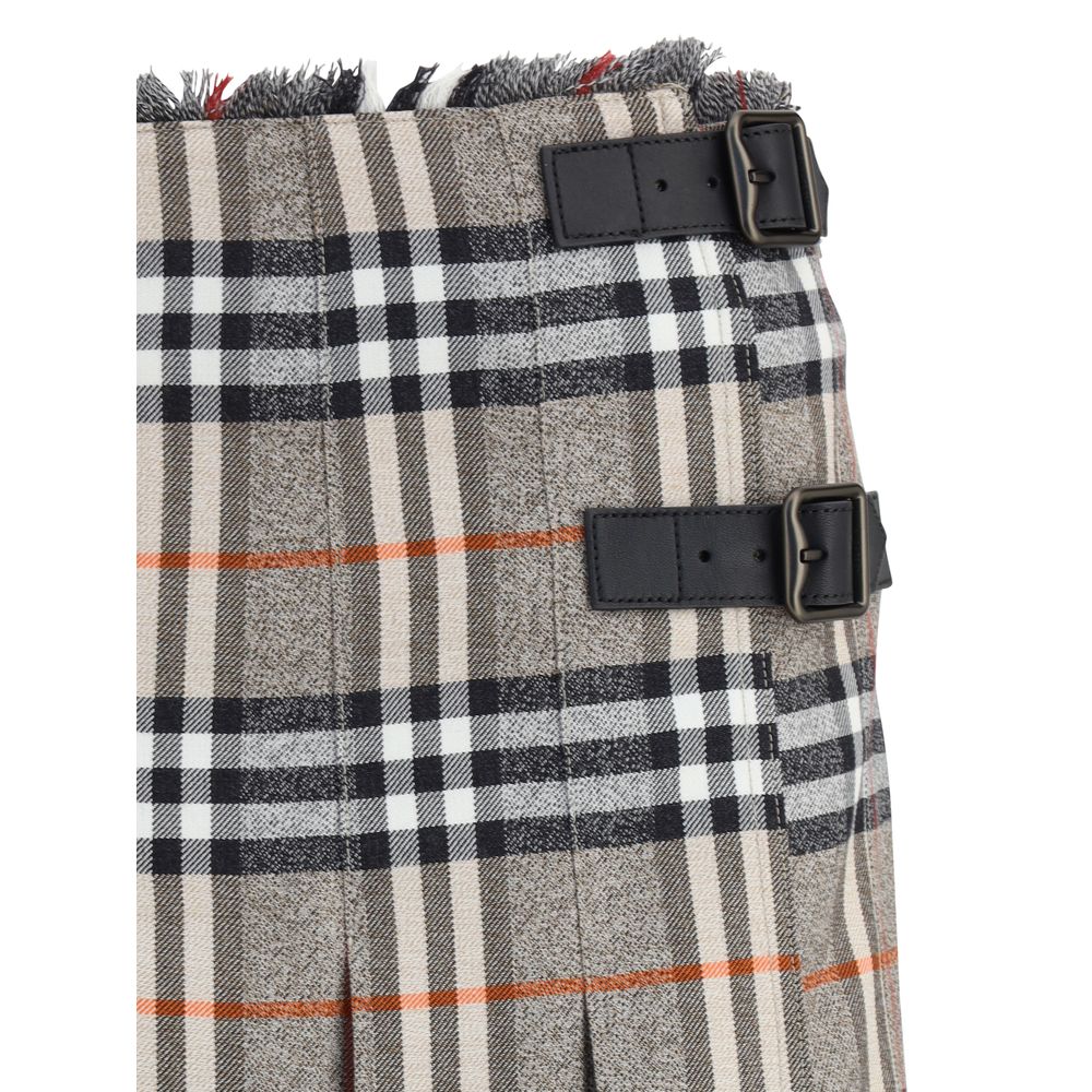 Jupe mini en laine Check Archive