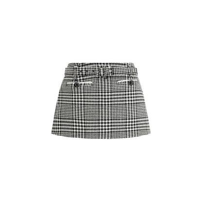 Self-Portrait Houndstooth Wollhosenrock