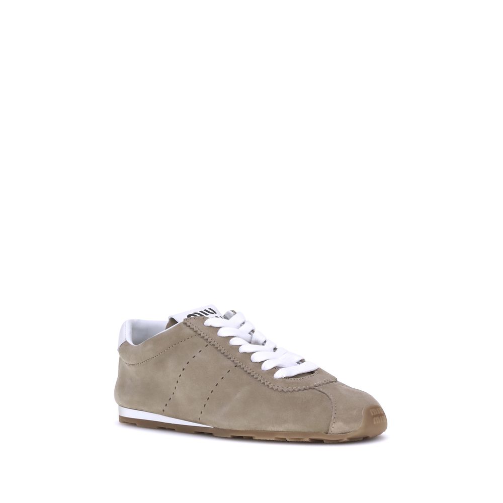 Miu Miu – Sneakers aus Wildleder mit Federn