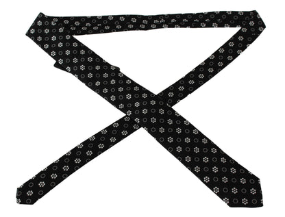 Dolce & Gabbana Black 100% Silk Floral Print Print Classic Tie