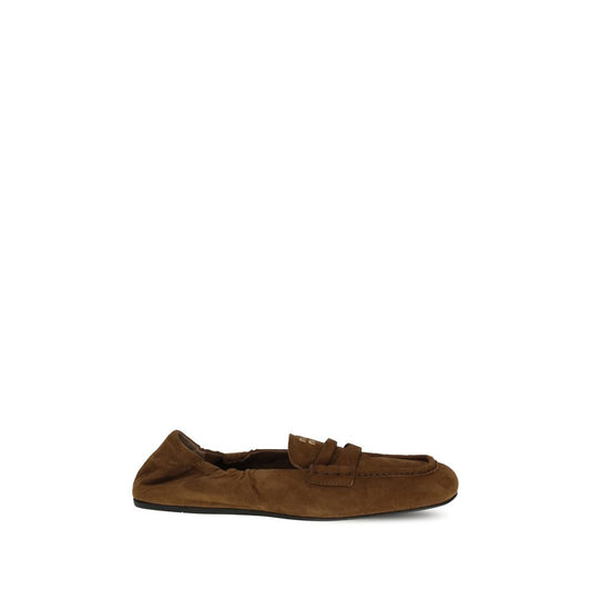 Miu Miu – Loafer aus Wildleder mit Rüschen