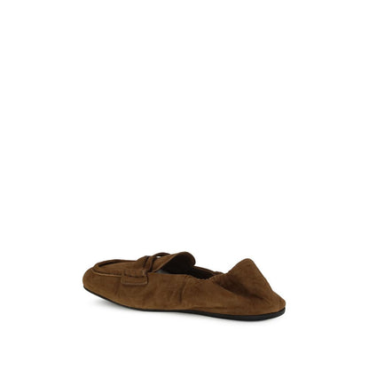 Miu Miu – Loafer aus Wildleder mit Rüschen
