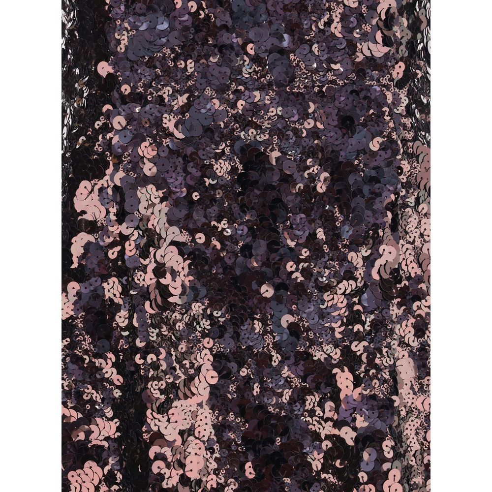 Robe mi-longue à paillettes