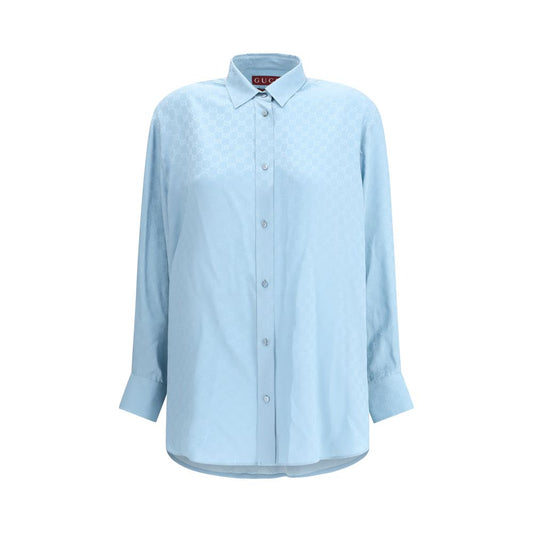Seidenhemd mit Gucci-GG-Supreme-Print