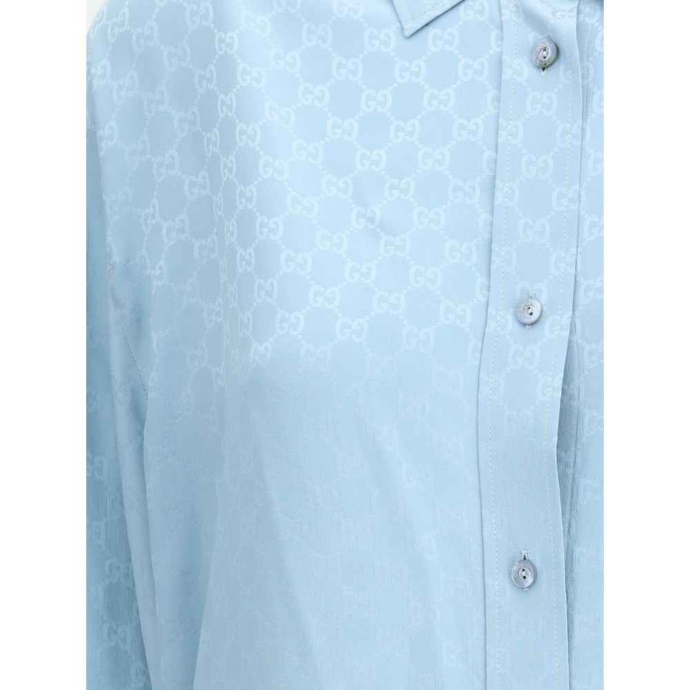 Seidenhemd mit Gucci-GG-Supreme-Print
