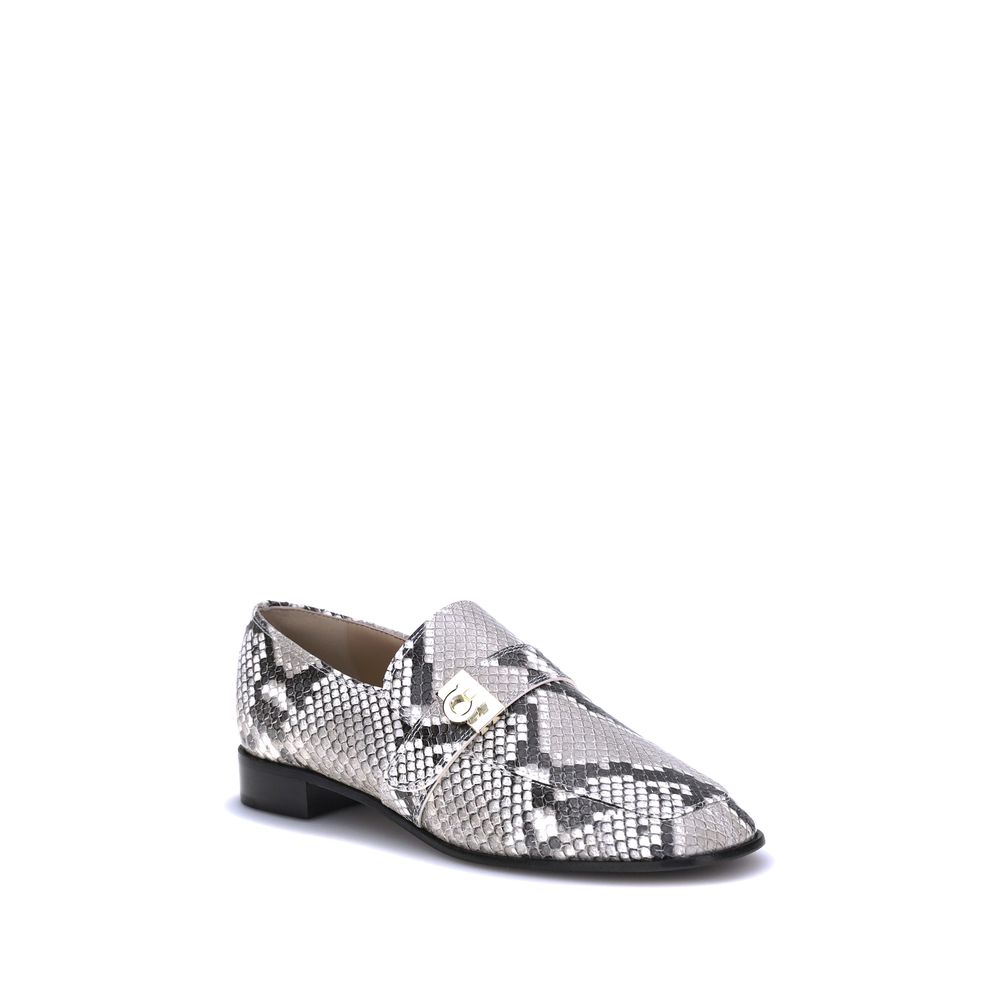 Mocassins en cuir à imprimé python