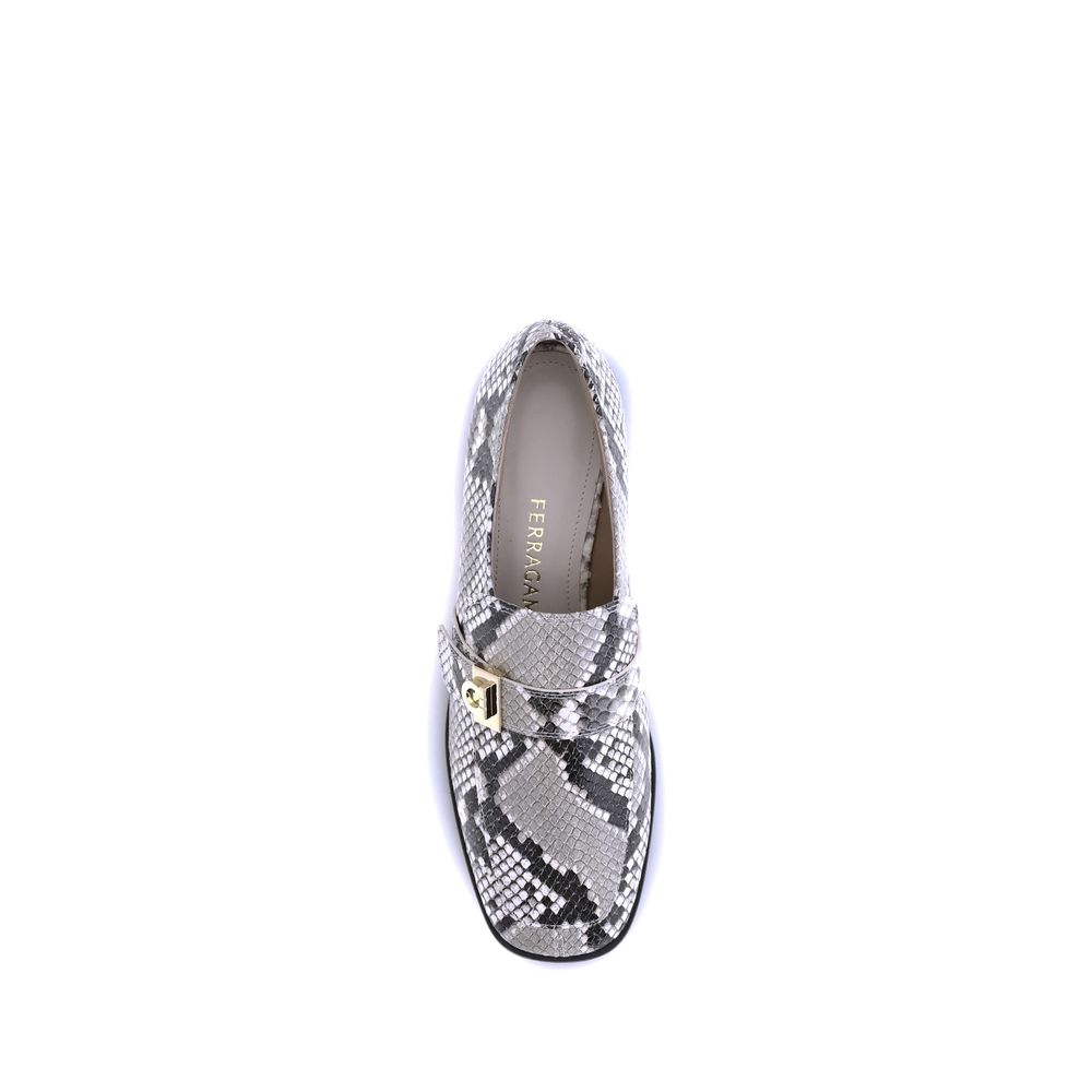 Mocassins en cuir à imprimé python