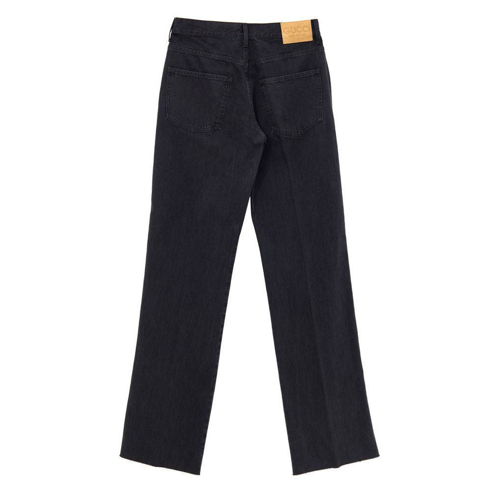 Jean en coton noir Gucci