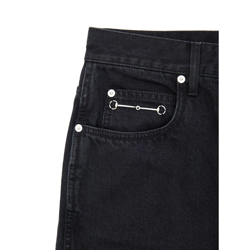 Jean en coton noir Gucci