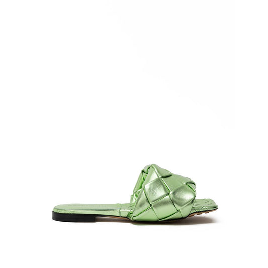 Bottega Veneta Grüner Lederslipper