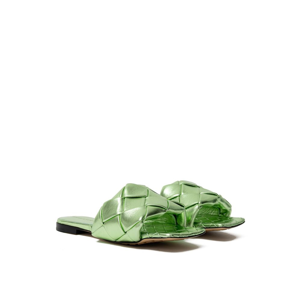 Bottega Veneta Grüner Lederslipper