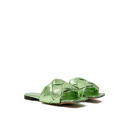 Bottega Veneta Grüner Lederslipper