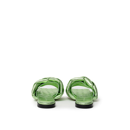 Bottega Veneta Grüner Lederslipper