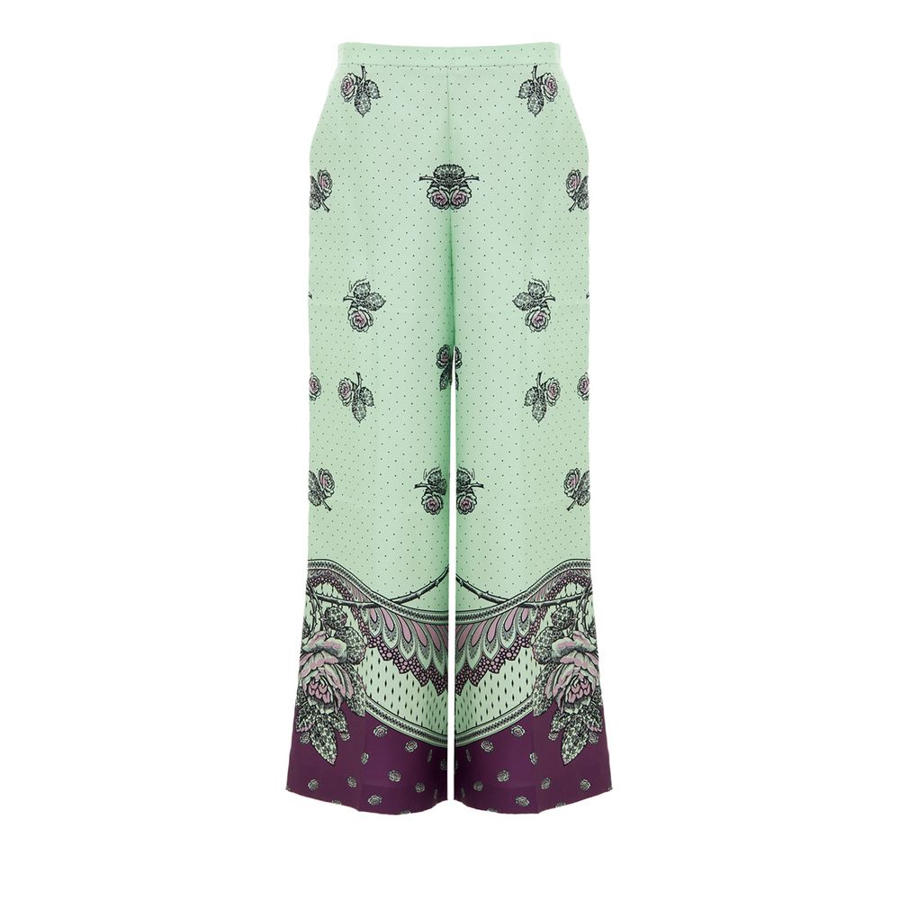 Pantalon en soie verte Gucci