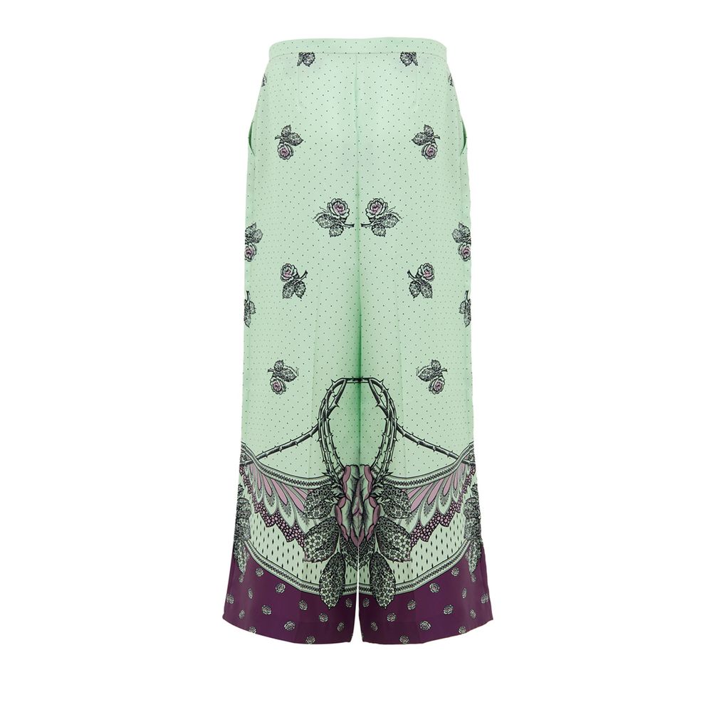 Pantalon en soie verte Gucci