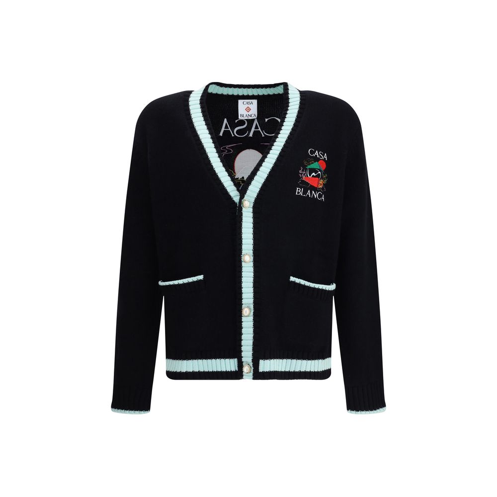 Casablanca – Strickjacke aus Merinowolle mit Stickerei