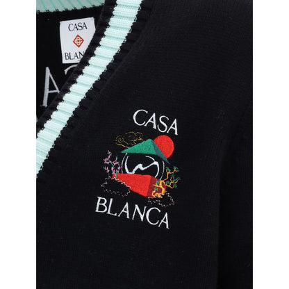 Casablanca – Strickjacke aus Merinowolle mit Stickerei
