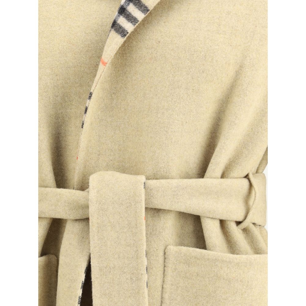 Manteau-robe en laine réversible