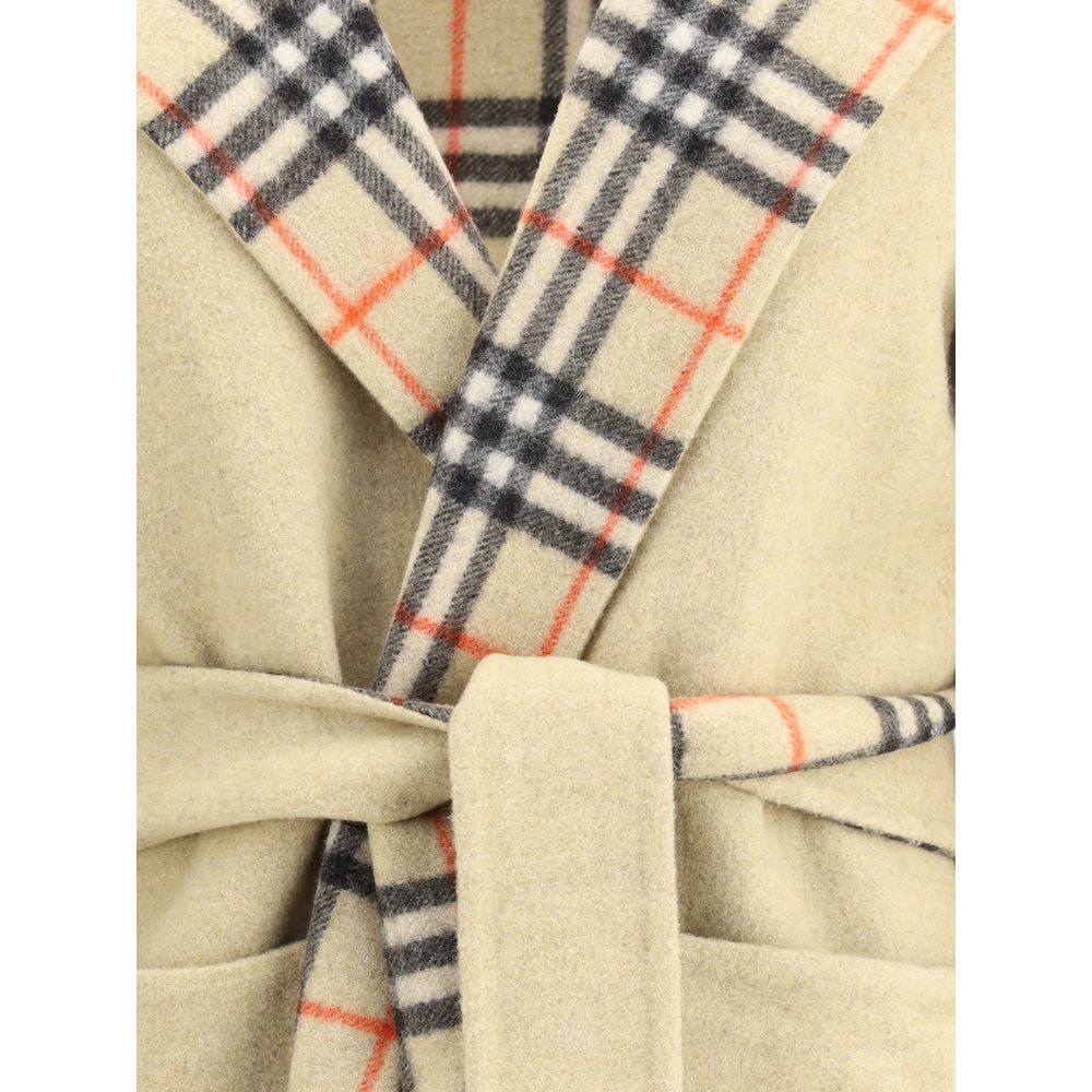 Manteau-robe en laine réversible
