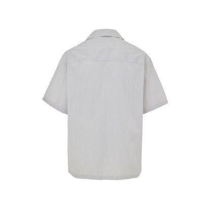 Jil Sander – Blaues Kurzarmhemd aus Baumwolle