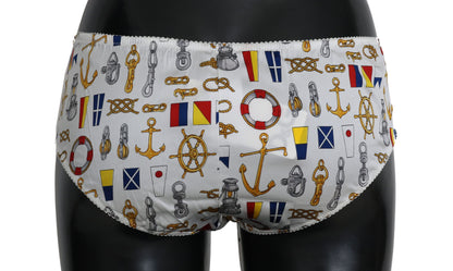 Sous-vêtements Dolce &amp; Gabbana, bas en soie à imprimé marin
