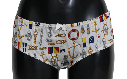 Sous-vêtements Dolce &amp; Gabbana, bas en soie à imprimé marin