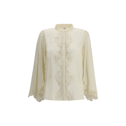 Chloé Bluse aus Seidengeorgette und Spitze