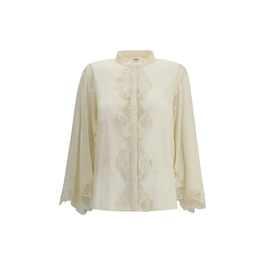 Chloé Bluse aus Seidengeorgette und Spitze