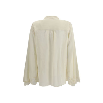 Chloé Bluse aus Seidengeorgette und Spitze