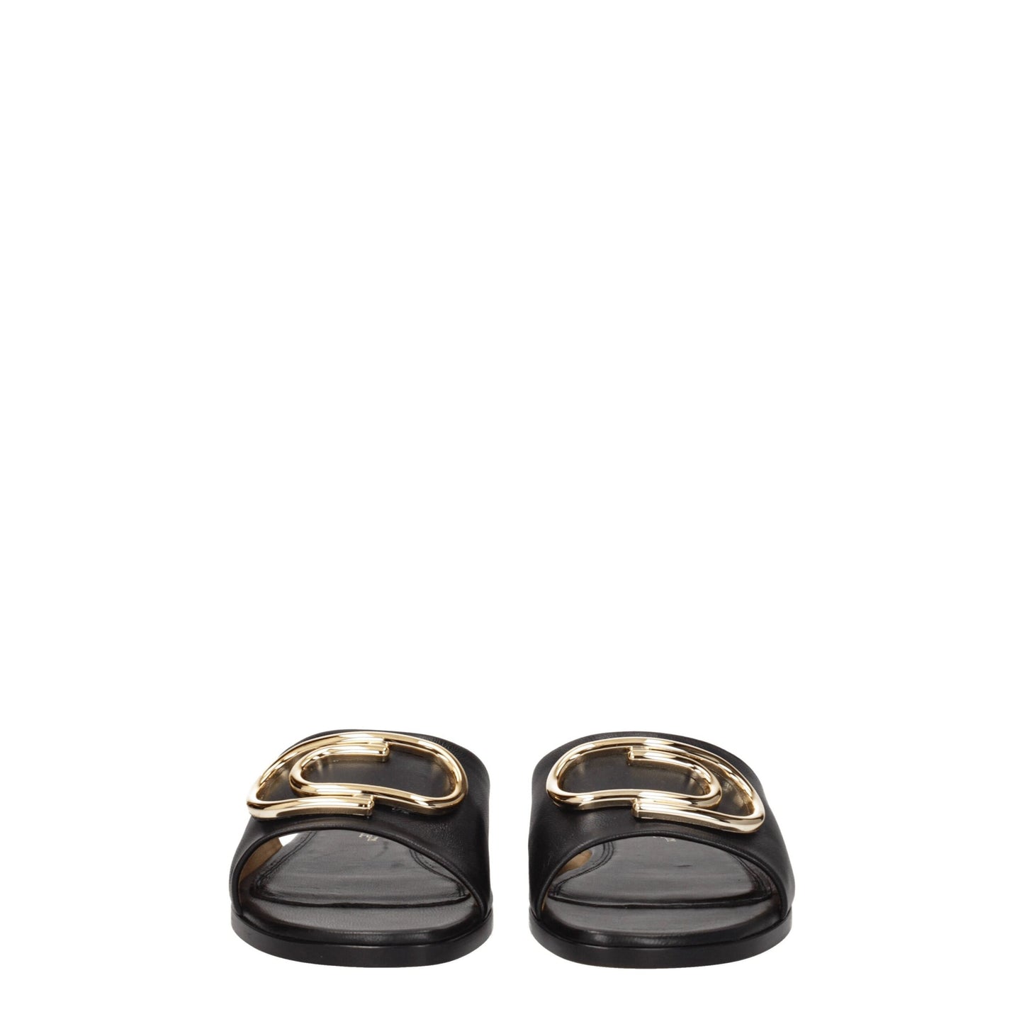 Off-White – Schwarze Leder-Slipper-Sandalen
