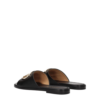 Off-White – Schwarze Leder-Slipper-Sandalen