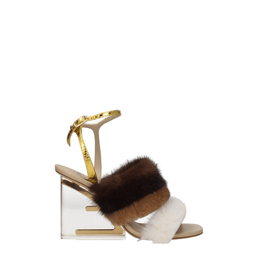 Fendi – Strap-On-Sandalen aus braunem Nerz
