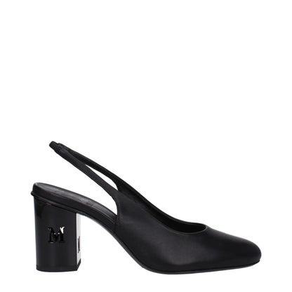 Max Mara – Schwarze Pumps aus Leder mit hohem Absatz