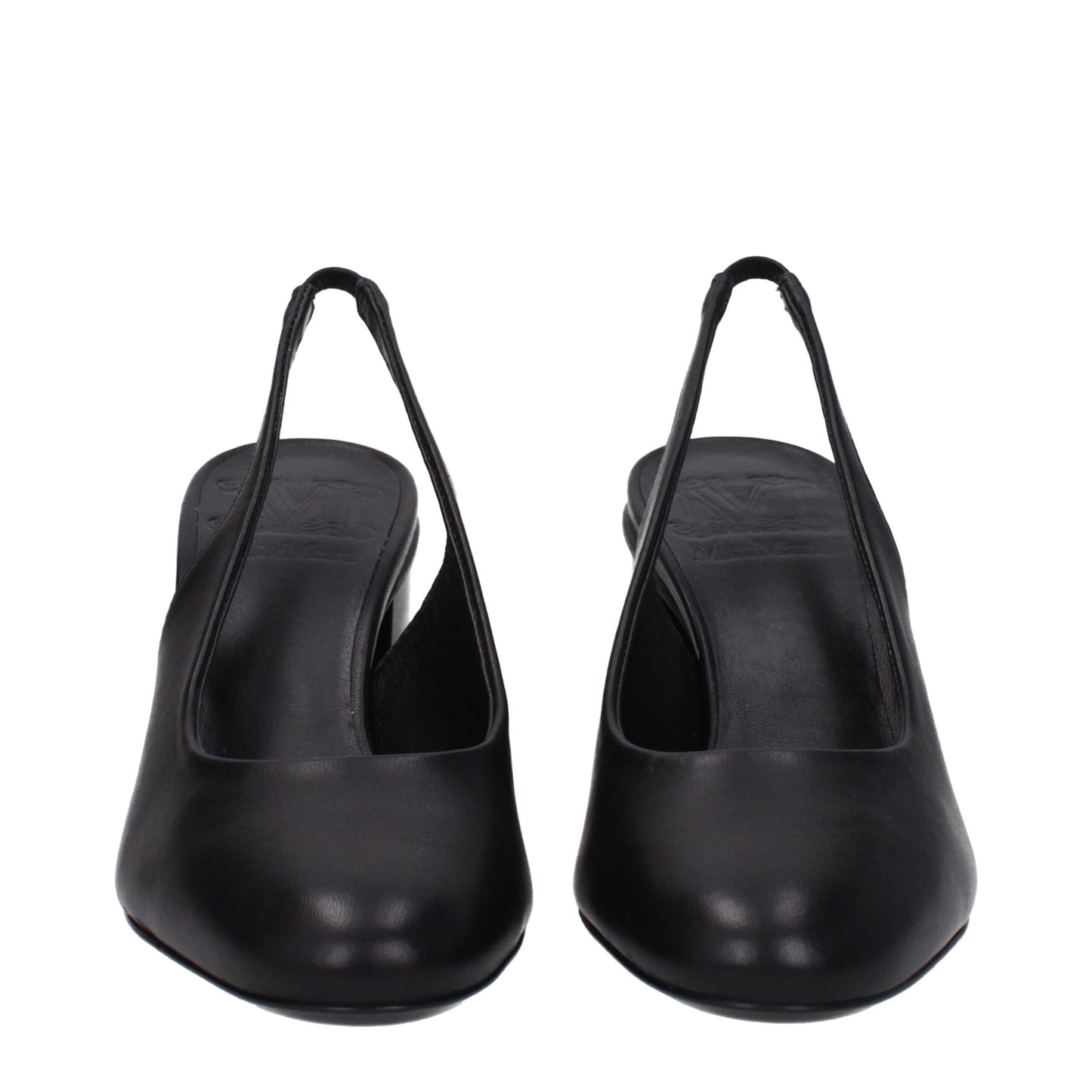 Max Mara – Schwarze Pumps aus Leder mit hohem Absatz
