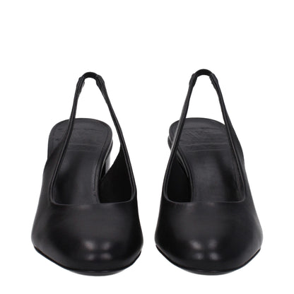 Max Mara – Schwarze Pumps aus Leder mit hohem Absatz