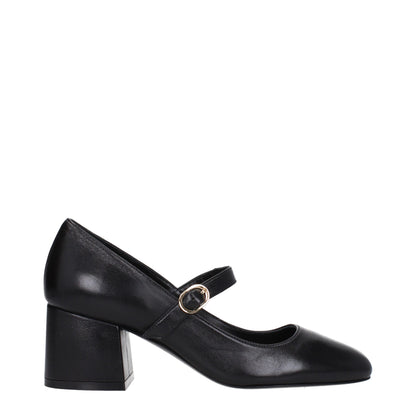 Stuart Weitzman – Schwarze Pumps aus Leder mit mittelhohem Absatz