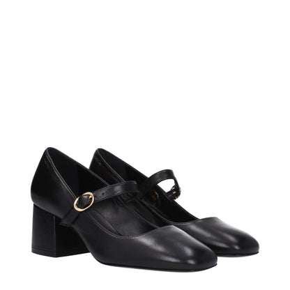 Stuart Weitzman – Schwarze Pumps aus Leder mit mittelhohem Absatz
