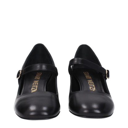 Stuart Weitzman – Schwarze Pumps aus Leder mit mittelhohem Absatz