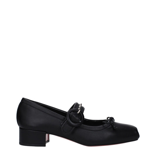 Christian Louboutin Schwarze Lederballerinas