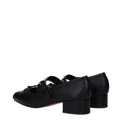 Christian Louboutin Schwarze Lederballerinas