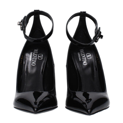 Valentino Garavani – Schwarze Plateau-Pumps aus Leder
